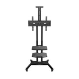 ONKRON Mobile TV Stand for 40-70” TVs up to 60 kg with Wheels Shelves Height Adjustable Rolling TV Cart TS1552 Black