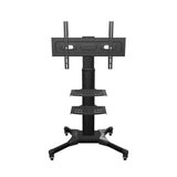 ONKRON Mobile TV Stand TV Cart for 32”–60” up to 27 kg screens Height Adjustable TV Trolley TS2551 Black