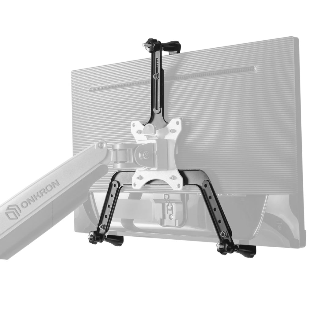 ONKRON VESA Mount Bracket Non-VESA Monitor Arm Mounting Kit for Screen 17” to 27- inch VESA 75x75 mm A2V Black - Onkron